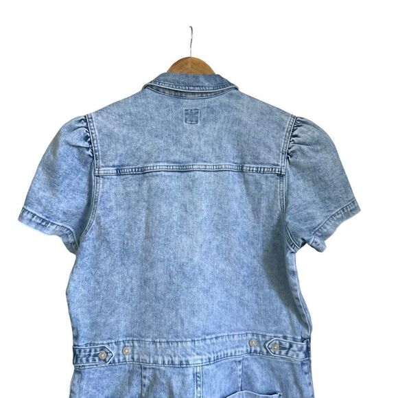Gap Acid Wash Puff Sleeve Denim Romper - Picture 8 of 10